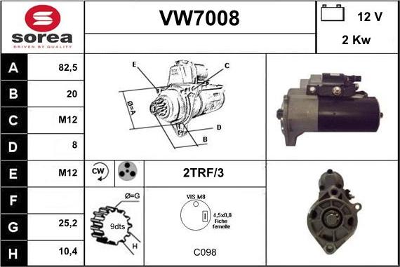 Sera VW7008 - Motorino d'avviamento autozon.pro