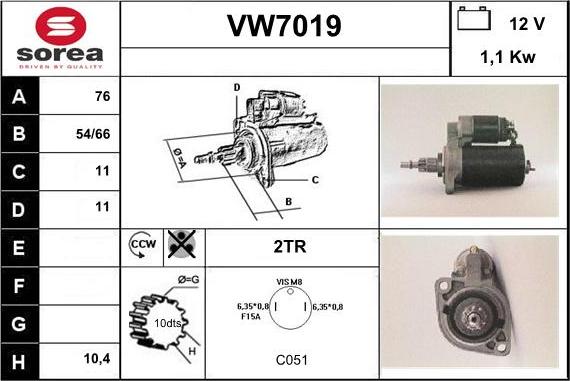 Sera VW7019 - Motorino d'avviamento autozon.pro