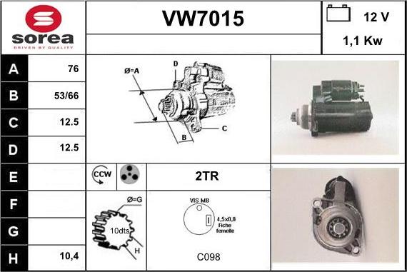 Sera VW7015 - Motorino d'avviamento autozon.pro