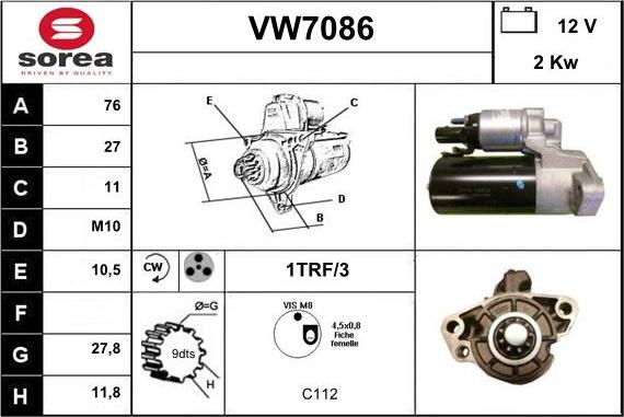 Sera VW7086 - Motorino d'avviamento autozon.pro