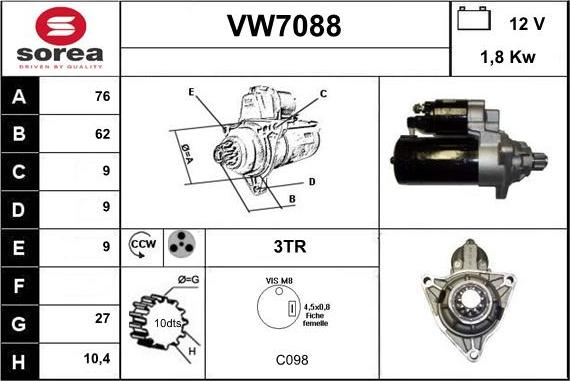 Sera VW7088 - Motorino d'avviamento autozon.pro