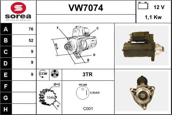 Sera VW7074 - Motorino d'avviamento autozon.pro