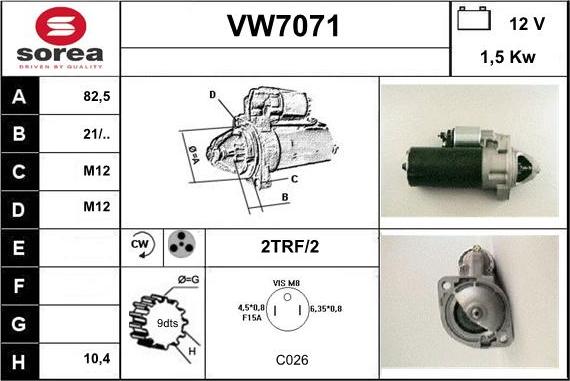 Sera VW7071 - Motorino d'avviamento autozon.pro