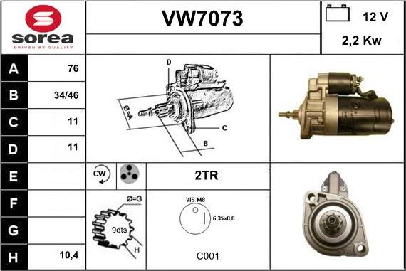 Sera VW7073 - Motorino d'avviamento autozon.pro