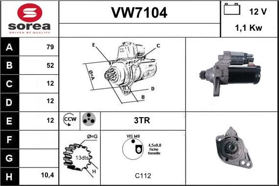 Sera VW7104 - Motorino d'avviamento autozon.pro