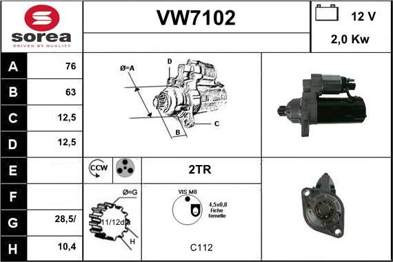 Sera VW7102 - Motorino d'avviamento autozon.pro