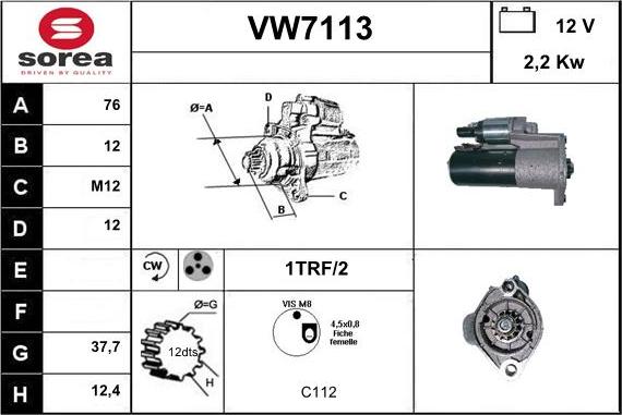 Sera VW7113 - Motorino d'avviamento autozon.pro