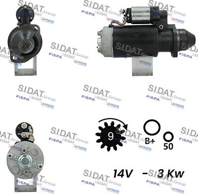 Sidat S12BH0493A2 - Motorino d'avviamento autozon.pro