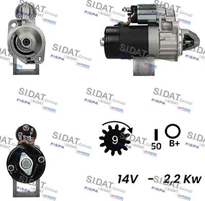 Sidat S12BH0424A2 - Motorino d'avviamento autozon.pro