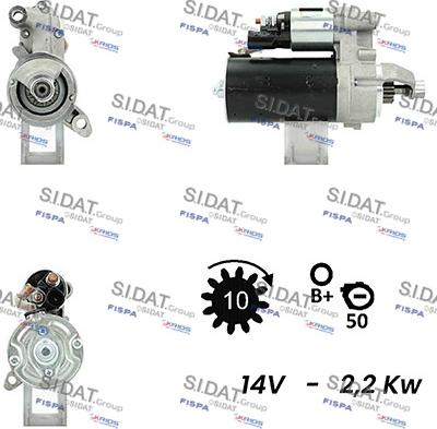 Sidat S12BH0425A2 - Motorino d'avviamento autozon.pro