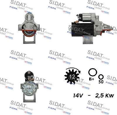 Sidat S12BH0698A2 - Motorino d'avviamento autozon.pro