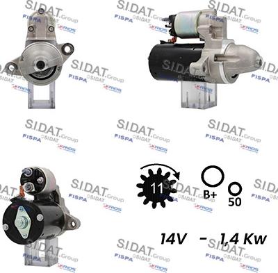 Sidat S12BH0648 - Motorino d'avviamento autozon.pro