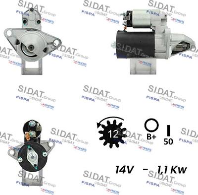 Sidat S12BH0643A2 - Motorino d'avviamento autozon.pro