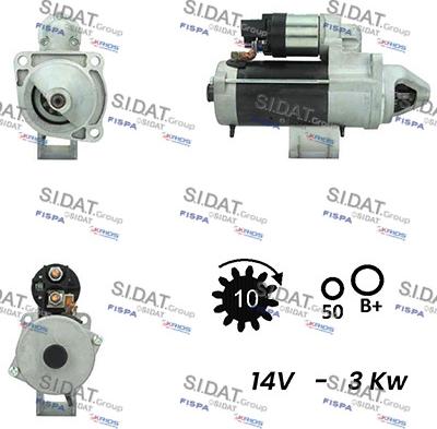 Sidat S12BH0663A2 - Motorino d'avviamento autozon.pro