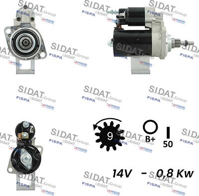 Sidat S12BH0619A2 - Motorino d'avviamento autozon.pro