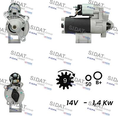 Sidat S12BH0613A2 - Motorino d'avviamento autozon.pro