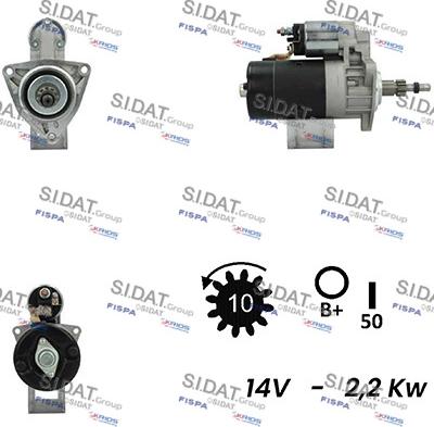 Sidat S12BH0624A2 - Motorino d'avviamento autozon.pro