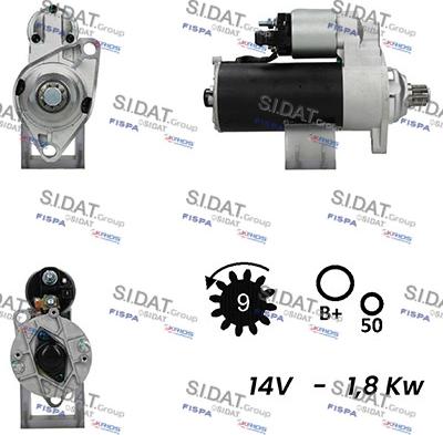 Sidat S12BH0628A2 - Motorino d'avviamento autozon.pro