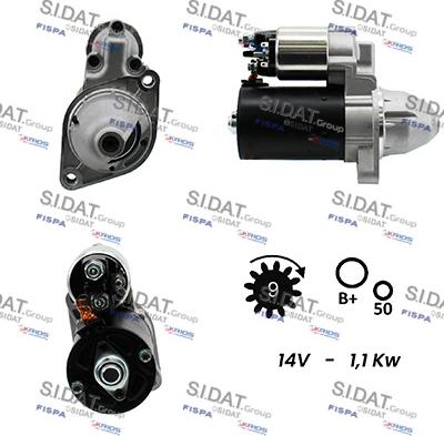 Sidat S12BH0148A2 - Motorino d'avviamento autozon.pro