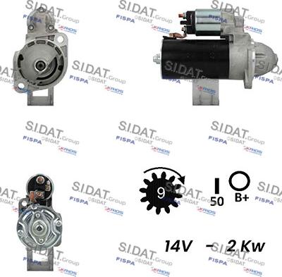 Sidat S12BH0156A2 - Motorino d'avviamento autozon.pro