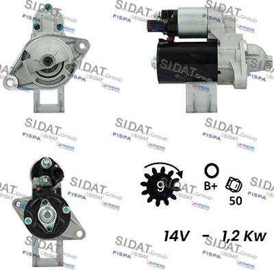 Sidat S12BH0168A2 - Motorino d'avviamento autozon.pro