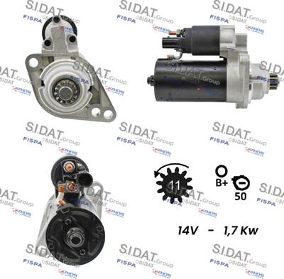 Sidat S12BH0117 - Motorino d'avviamento autozon.pro