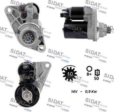 Sidat S12BH0176 - Motorino d'avviamento autozon.pro