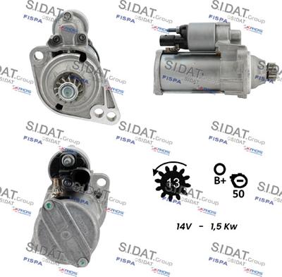 Sidat S12BH0861 - Motorino d'avviamento autozon.pro