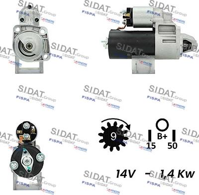 Sidat S12BH0315A2 - Motorino d'avviamento autozon.pro