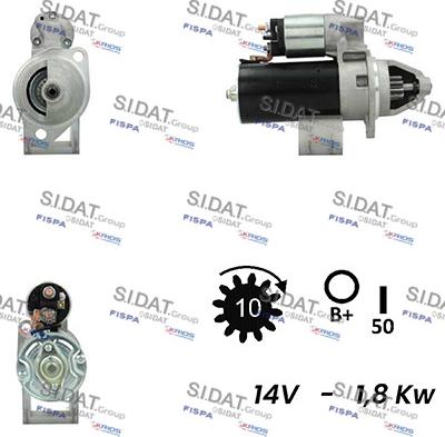 Sidat S12BH0389A2 - Motorino d'avviamento autozon.pro