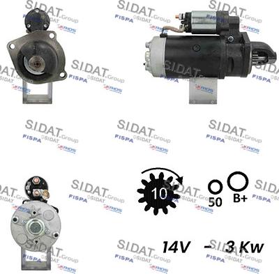 Sidat S12BH0386A2 - Motorino d'avviamento autozon.pro