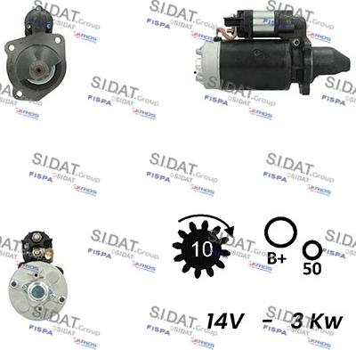 Sidat S12BH0376A2 - Motorino d'avviamento autozon.pro