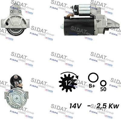 Sidat S12BH0372 - Motorino d'avviamento autozon.pro