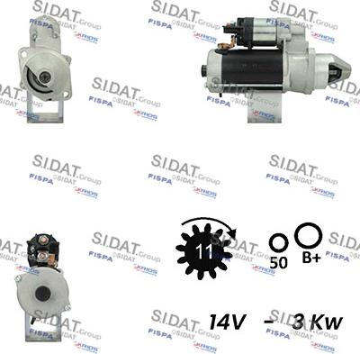 Sidat S12BH0290A2 - Motorino d'avviamento autozon.pro