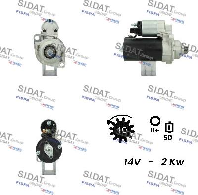 Sidat S12BH0245A2 - Motorino d'avviamento autozon.pro