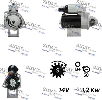 Sidat S12BH0248A2 - Motorino d'avviamento autozon.pro