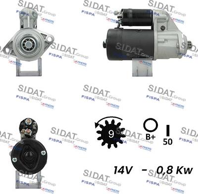 Sidat S12BH0242A2 - Motorino d'avviamento autozon.pro