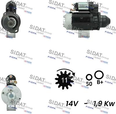 Sidat S12BH0264A2 - Motorino d'avviamento autozon.pro