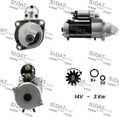 Sidat S12BH0265 - Motorino d'avviamento autozon.pro