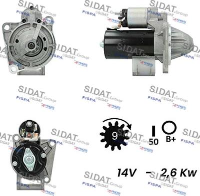 Sidat S12BH0263A2 - Motorino d'avviamento autozon.pro