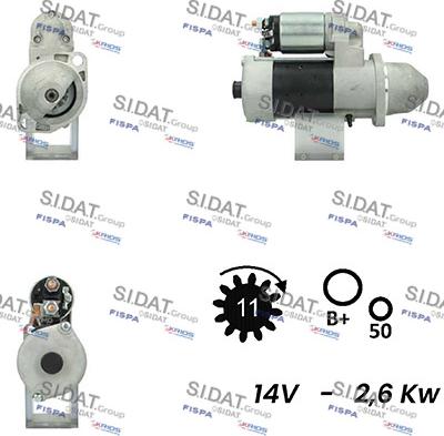 Sidat S12BH0288A2 - Motorino d'avviamento autozon.pro