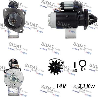 Sidat S12BH0282A2 - Motorino d'avviamento autozon.pro