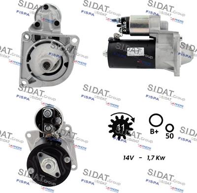 Sidat S12BH0796A2 - Motorino d'avviamento autozon.pro