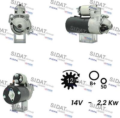 Sidat S12BH0743A2 - Motorino d'avviamento autozon.pro