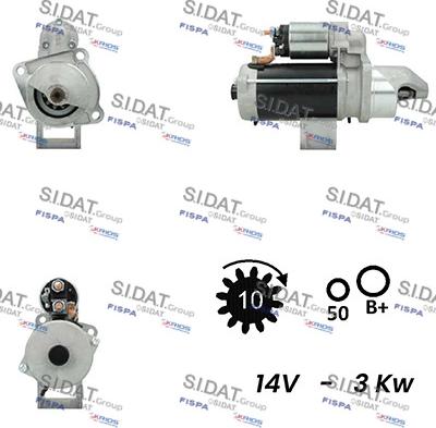 Sidat S12BH0704A2 - Motorino d'avviamento autozon.pro