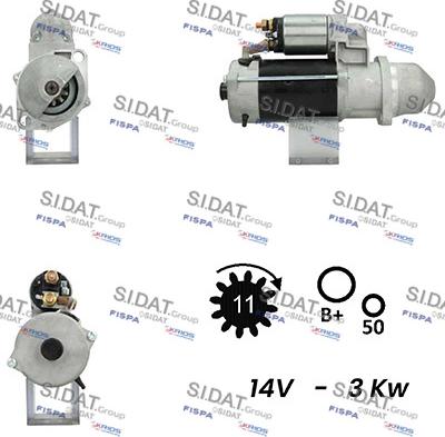 Sidat S12BH0701A2 - Motorino d'avviamento autozon.pro