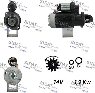 Sidat S12BH0733A2 - Motorino d'avviamento autozon.pro