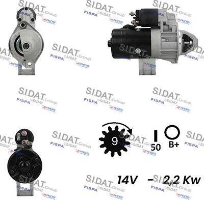 Sidat S12BH0737A2 - Motorino d'avviamento autozon.pro