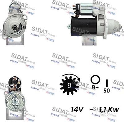 Sidat S12BH0722A2 - Motorino d'avviamento autozon.pro