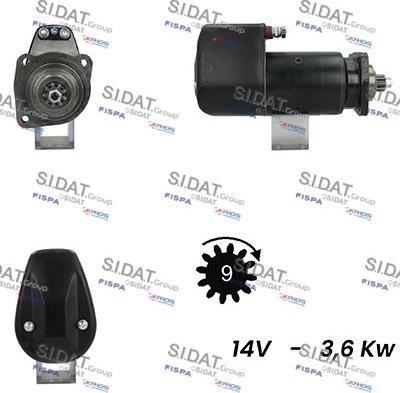 Sidat S12BH0778A2 - Motorino d'avviamento autozon.pro